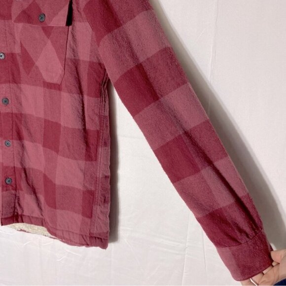 Tommy Jeans Red Plaid Sherpa Lined Casual Fit Button Up Shacket Light Jacket M - Picture 14 of 16